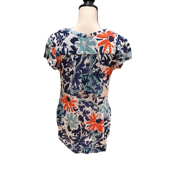 Nic + Zoe Tropical Patchwork Top in Aqua Multi Size XS - Picture 10 of 15